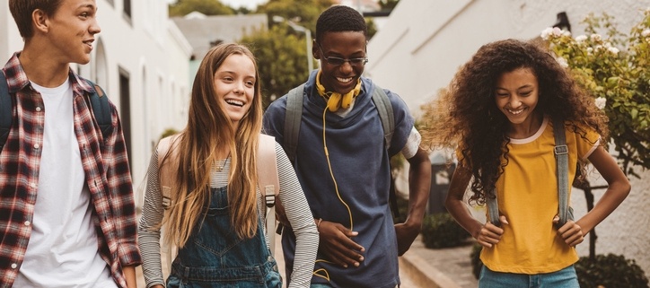 group of teenagers on street